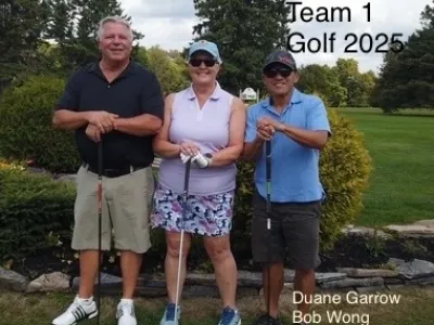 Team 1 of the PLRA golf tournament; Duane, Jody, Bob