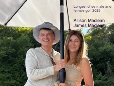 Longest drive winners, Allison Maclean and James Maclean